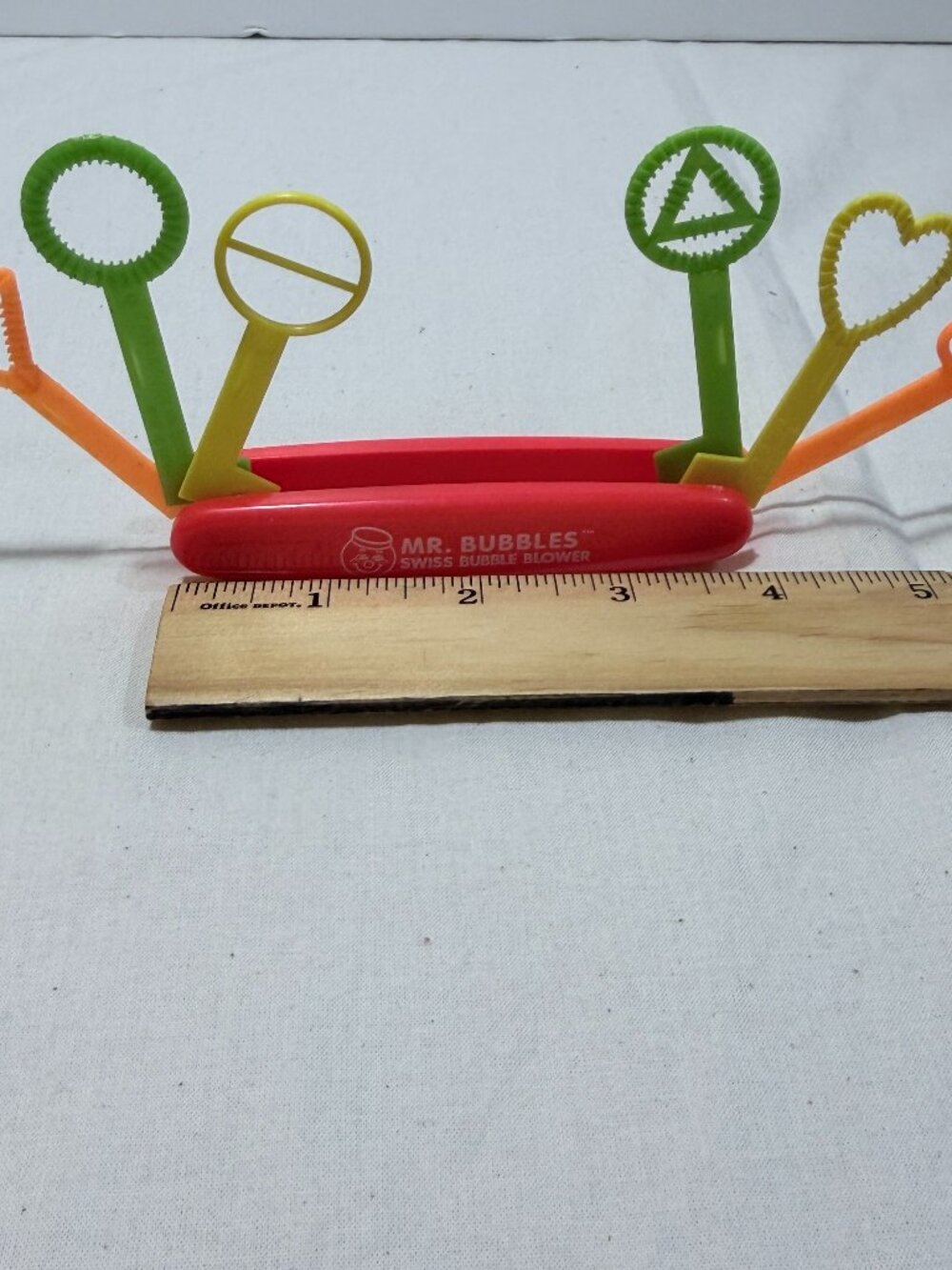 Vintage Mr Bubbles Swiss Bubble Blower Tootsie Toy Folding Pocket Wand 6 Shapes